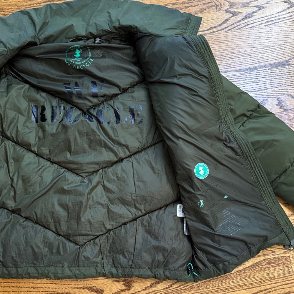 SAVE THE DUCK Women's Olive Green Down Jacket - Picture 8 of 8